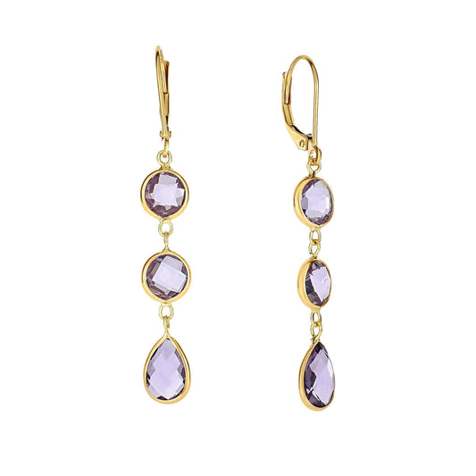 14K Amethyst Earrings