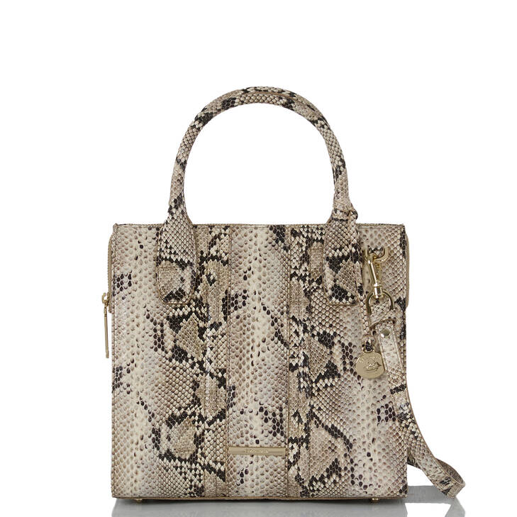 Brahmin Exotic Collection Small Caroline Satchel, Beige Sandcastle