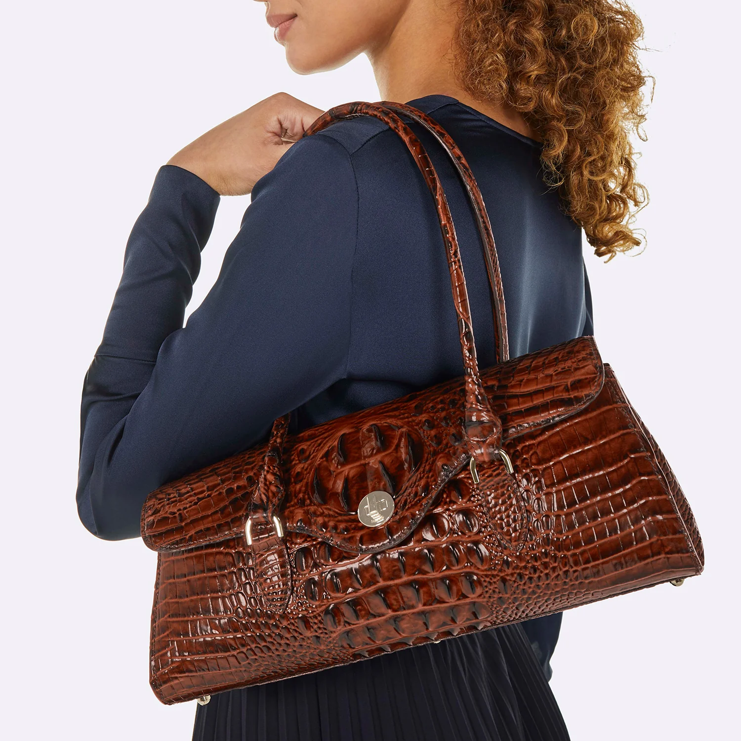 Brahmin Melbourne Collection Dayan Satchel, Voltage Violet