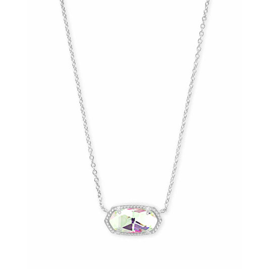 Kendra Scott Elisa Silver Pendant Necklace, Dichroic Glass