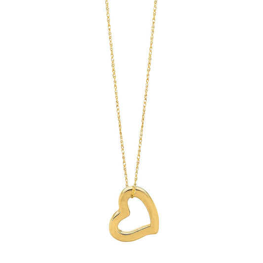 14K Open Heart Necklace